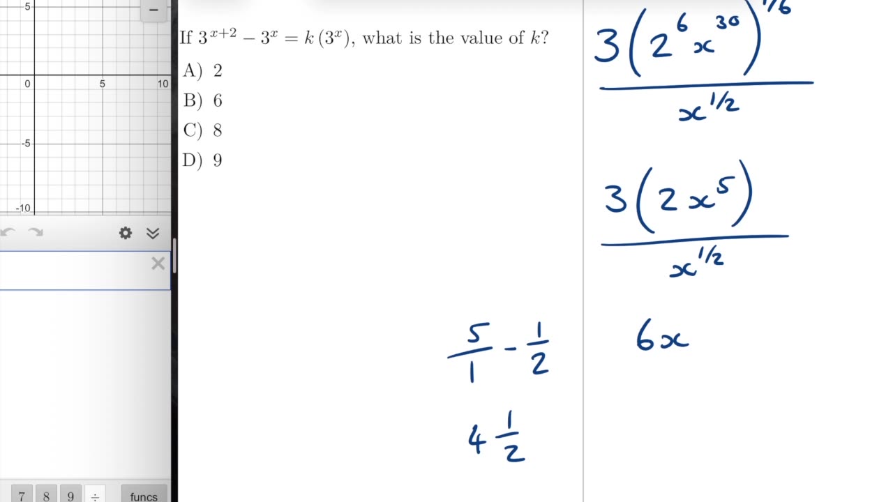 A worked SAT question on the shared lesson whiteboard